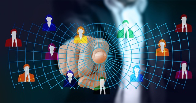 artificial intelligence neural network visualization with data nodes